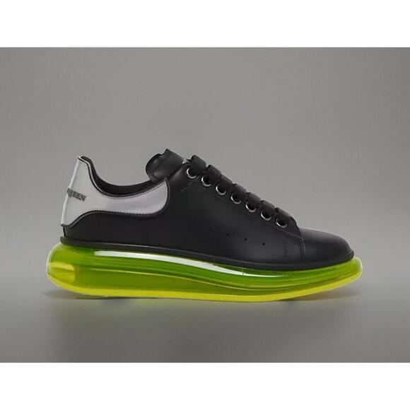 $890 Alexander McQueen Oversized Low Top Clear Green, Black Leather Sneakers 41 main image 10